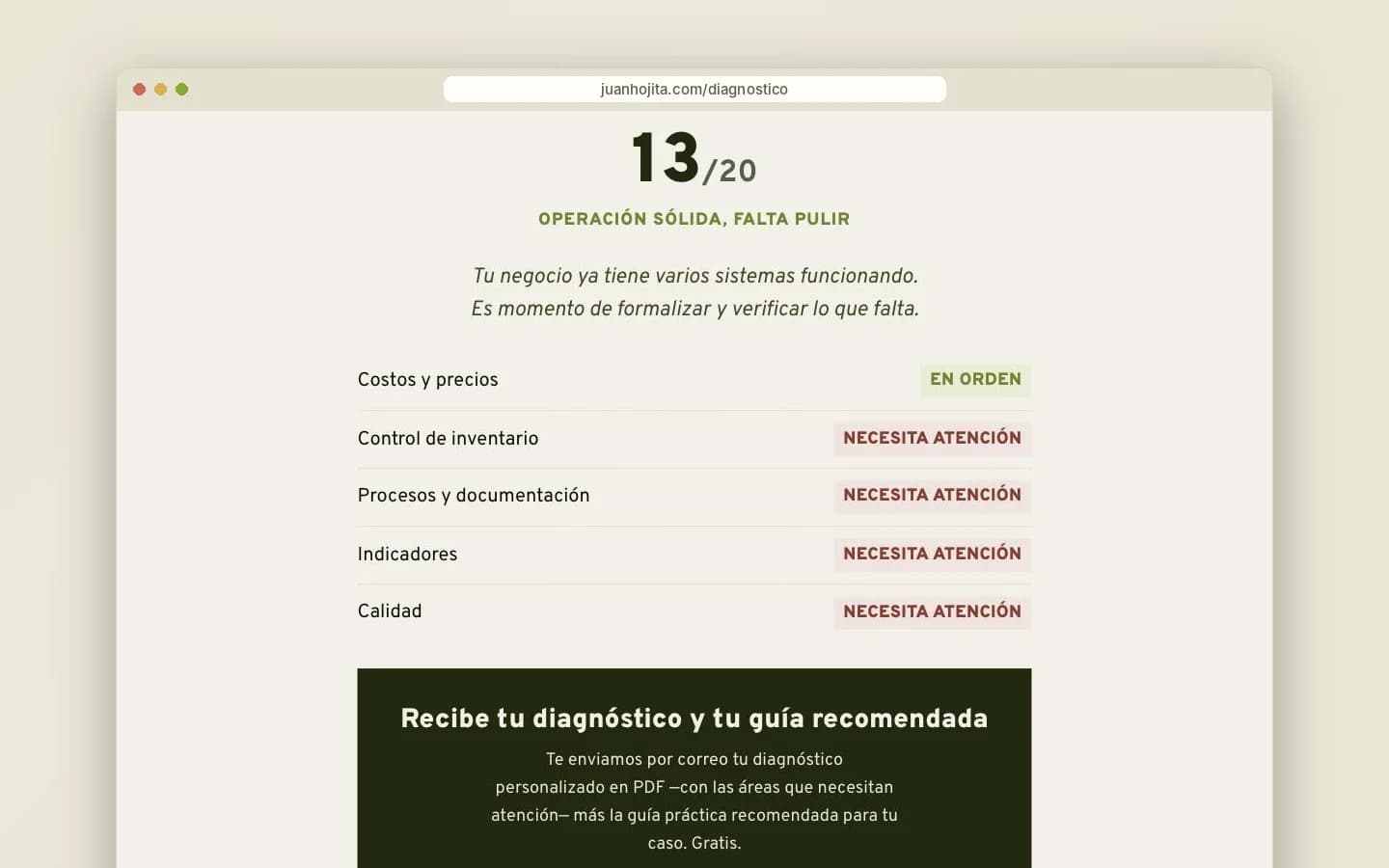 Tu puntaje y qué sistema arreglar primero